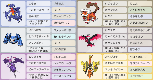 次シーズンで使いたいポケモン詰め込み アドバイスお願いします ポケモンパーティ構築 ポケモン徹底攻略 次シーズンで使いたいポケモン詰め込み アドバイスお願いします ポケモンパーティ構築 ポケモン徹底攻略
