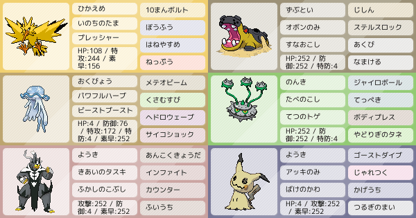 S13シングル 初心者 サンダーカバウツロナット ポケモンパーティ構築 ポケモン徹底攻略 S13シングル 初心者 サンダーカバウツロナット ポケモンパーティ構築 ポケモン徹底攻略