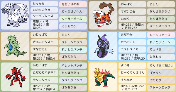 レシラム軸初手ダイマ型 ポケモンパーティ構築 ポケモン徹底攻略 レシラム軸初手ダイマ型 ポケモンパーティ構築 ポケモン徹底攻略