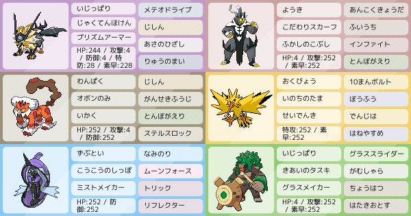 メモ よかったら参考に ポケモンパーティ構築 ポケモン徹底攻略 メモ よかったら参考に ポケモンパーティ構築 ポケモン徹底攻略