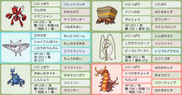 S17シングル 虫統一パーティ マスター到達 ポケモンパーティ構築 ポケモン徹底攻略 S17シングル 虫統一パーティ マスター到達 ポケモンパーティ構築 ポケモン徹底攻略