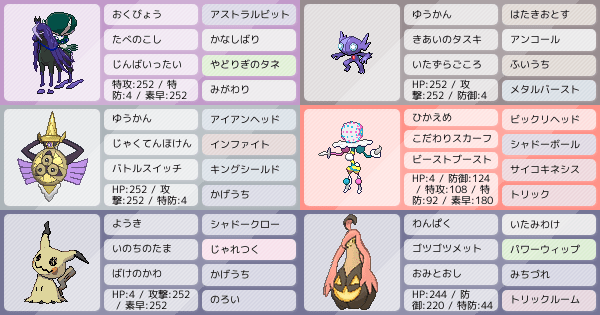 S23シングル ゴースト統一パ アドバイスお願いします ポケモンパーティ構築 ポケモン徹底攻略 S23シングル ゴースト統一パ アドバイスお願いします ポケモンパーティ構築 ポケモン徹底攻略