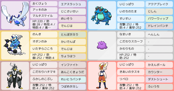 詰めルギア構築 アドバイス募集 ポケモンパーティ構築 ポケモン徹底攻略