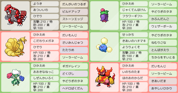 晴れパーテイ ポケモンパーティ構築 ポケモン徹底攻略 晴れパーテイ ポケモンパーティ構築 ポケモン徹底攻略