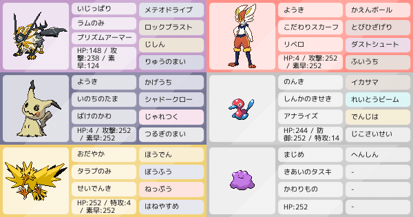 日ネク軸 アドバイスください ポケモンパーティ構築 ポケモン徹底攻略 日ネク軸 アドバイスください ポケモンパーティ構築 ポケモン徹底攻略