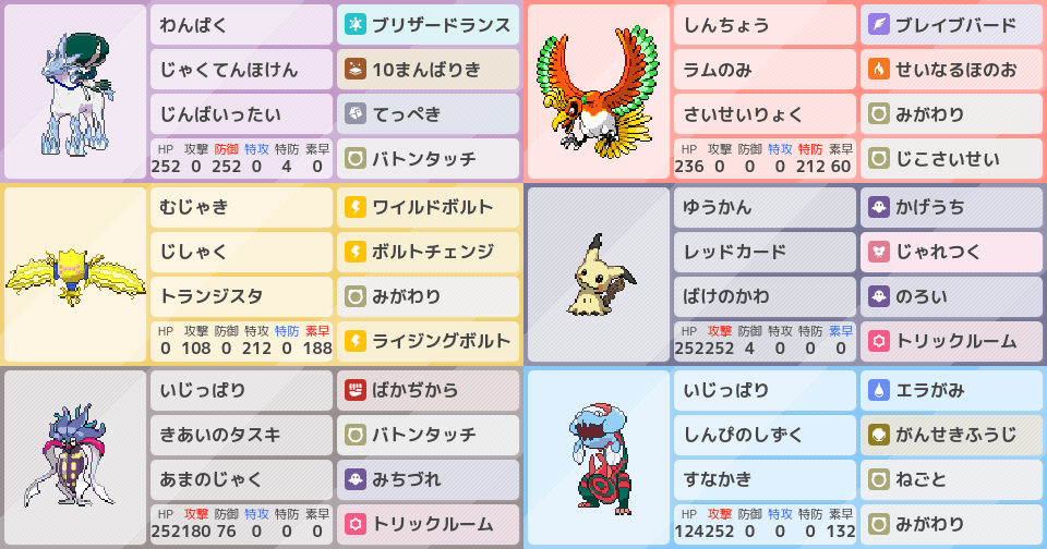 S31最終1877 最高1952 バトン好きに贈りたい ヤリイカバトン構築 ポケモンパーティ構築 ポケモン徹底攻略 S31最終1877 最高1952 バトン好きに贈りたい ヤリイカバトン構築 ポケモンパーティ構築 ポケモン徹底攻略