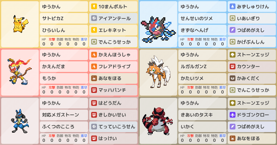 歴代サトシパーティー ポケモンパーティ構築 ポケモン徹底攻略 歴代サトシパーティー ポケモンパーティ構築 ポケモン徹底攻略