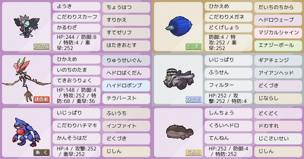 S1シングル 毒統一パーティ 添削希望 ポケモンパーティ構築 ポケモン徹底攻略 S1シングル 毒統一パーティ 添削希望 ポケモンパーティ構築 ポケモン徹底攻略