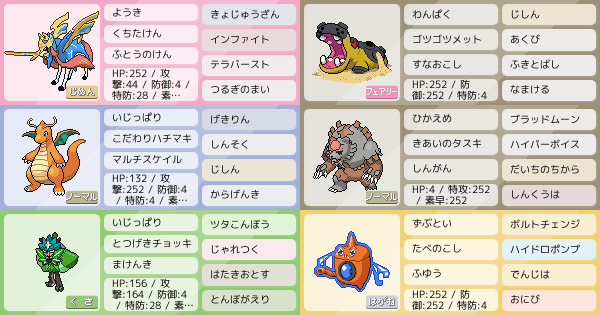 S18シングル 最終レート2004 最終498位|ポケモンパーティ構築 S18シングル 最終レート2004 最終498位|ポケモンパーティ構築