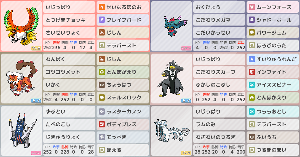 不死鳥攻めサイクル|ポケモンパーティ構築 - ポケモン徹底攻略