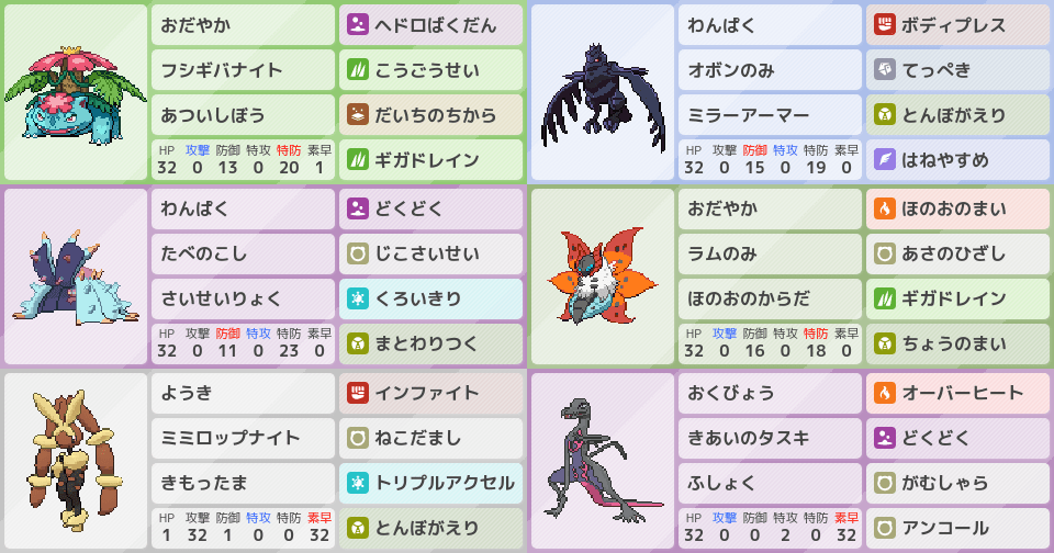 メガフシギバナ』、ポケモンチャンピオンズの構築｜ポケモンパーティ